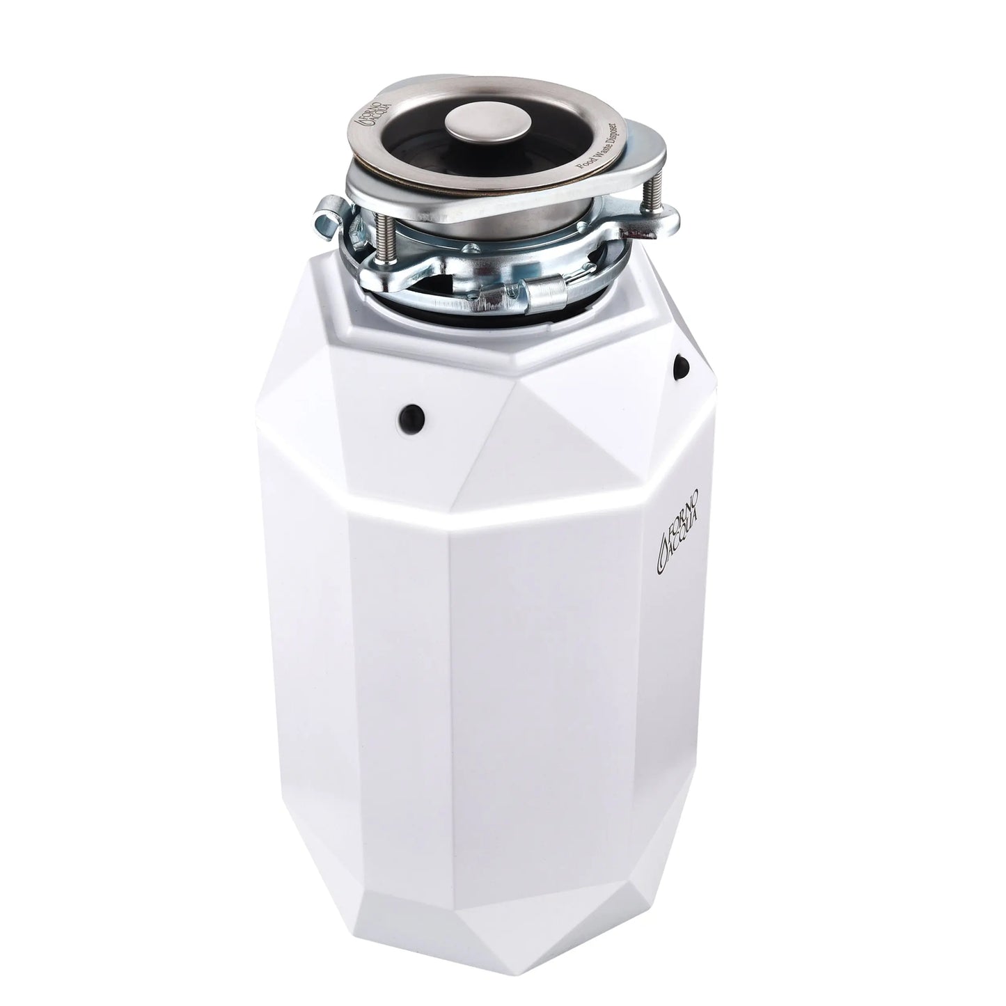 FORNO ACQUA BrightDIAMOND Moonstone 1HP Super Quiet Garbage Disposal Corded with Motion Sensor Cabinet Light & Pre-Wired Air Switch FORNO ACQUA