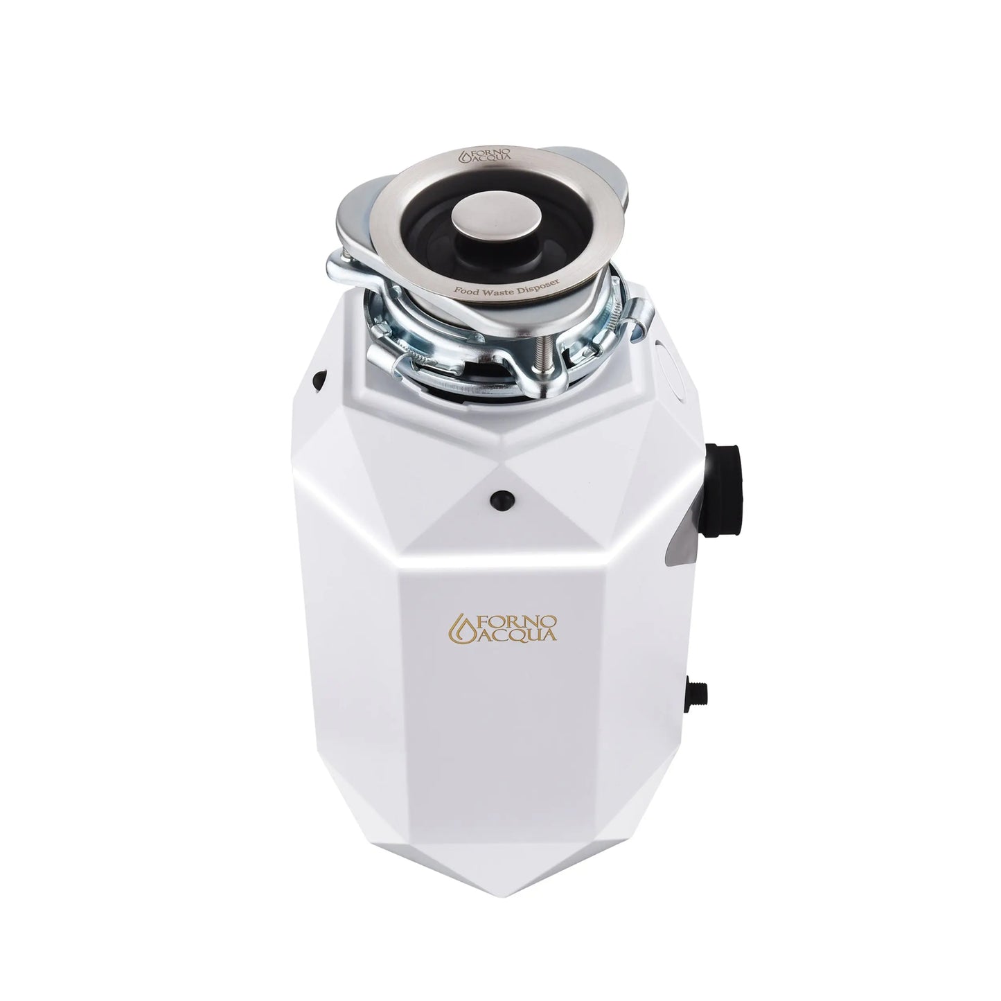 FORNO ACQUA BrightDIAMOND Moonstone 1HP Super Quiet Garbage Disposal Corded with Motion Sensor Cabinet Light & Pre-Wired Air Switch FORNO ACQUA