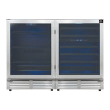 Gemello 48 Inch Side-by-Side Wine and Beverage Cooler in Stainless Steel, French Door, 9.6 cu. ft. FORNO