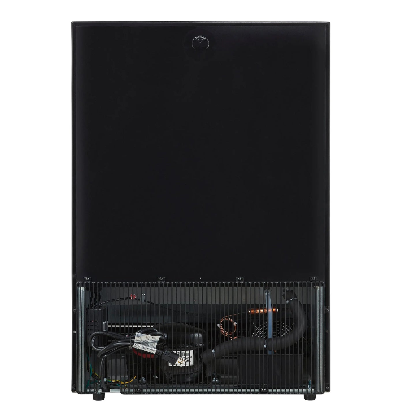 Forno Frescolino 24 Inch Beverage Cooler, Black with Antique Brass Handles, with LED Lighting, Triple Glass Door, 188 Can Capacity FORNO