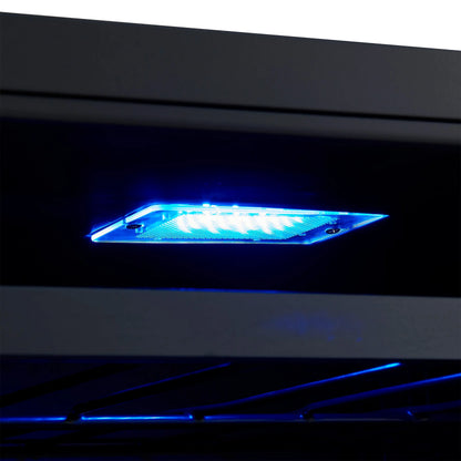 Gemello 48 Inch Side-by-Side Wine and Beverage Cooler in Black with Antique Brass Handles, French Door, 9.6 cu. ft. FORNO