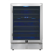 Forno Bacchino 24 Inch Wine Cooler, Stainless Steel, with LED Lighting, Triple Glass Door, 51 Bottle Capacity, Built-In or Freestanding FORNO
