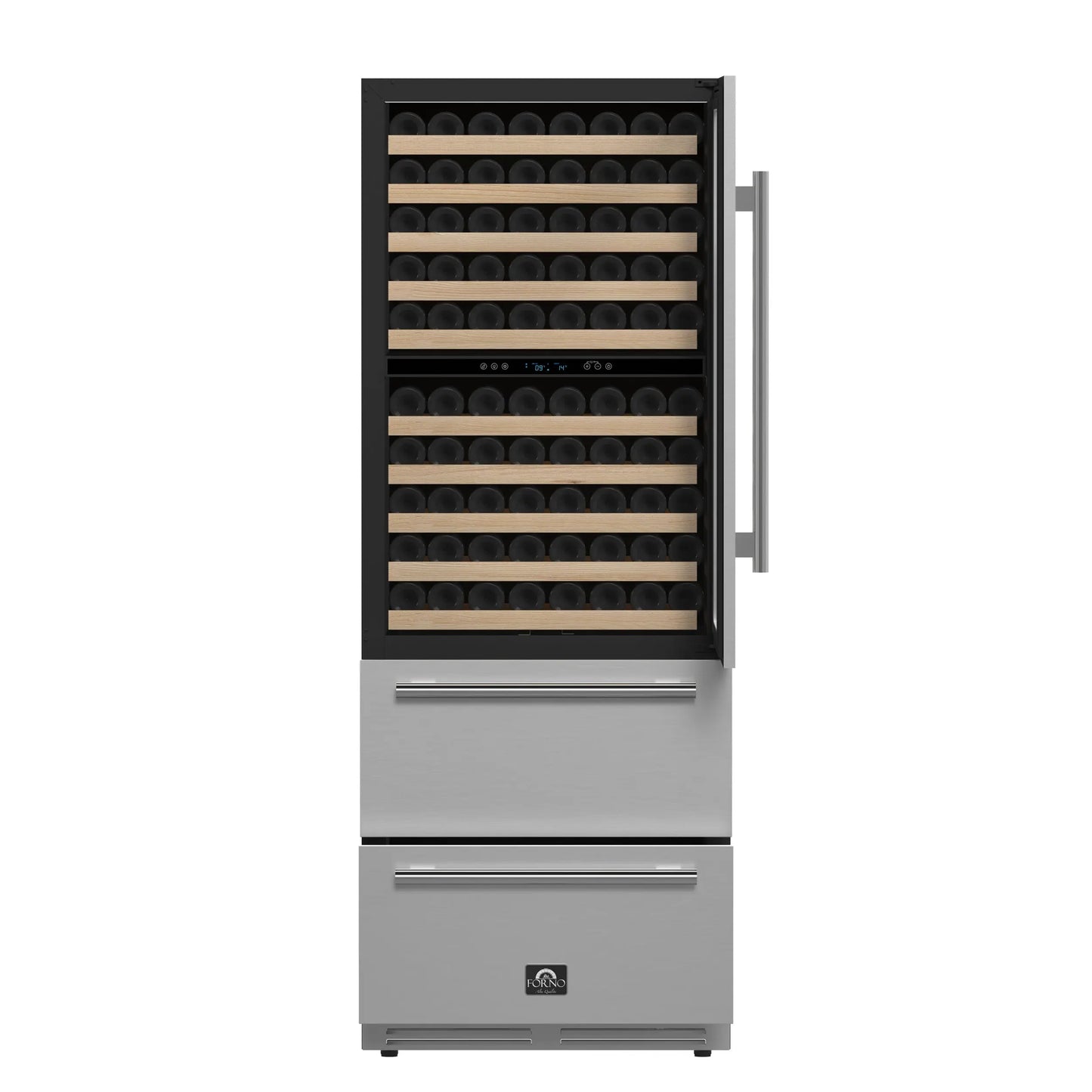 Forno Celano 30-Inch Dual Zone Wine Cooler and Beverage Cooler, 21.3 cu.ft, Stainless Steel FORNO