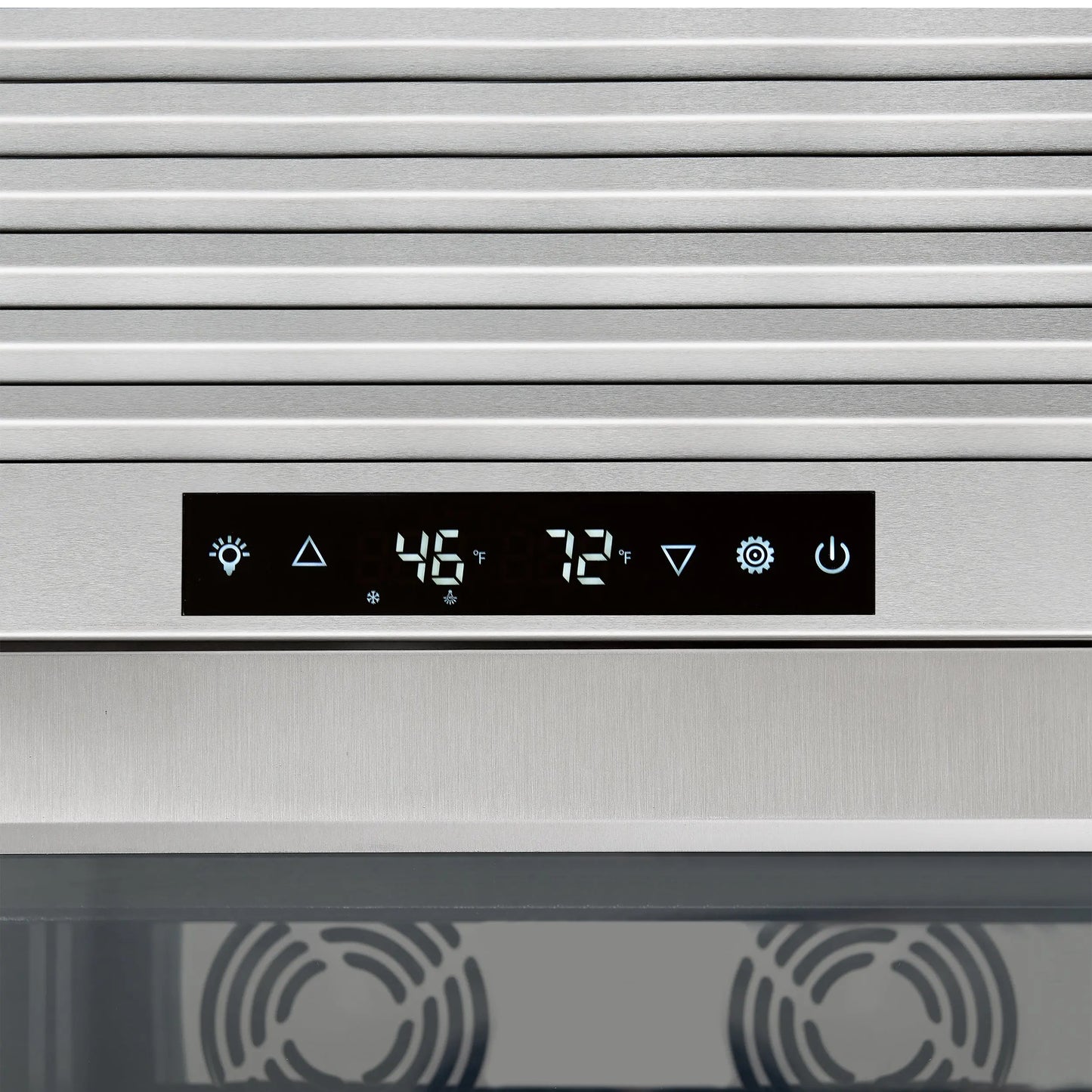 FORNO Abruzzo 48-Inch Dual Zones Wine Cellar, 102 Bottles, 24 cu. ft., Green Acrylic Holders & Black Shelves FORNO