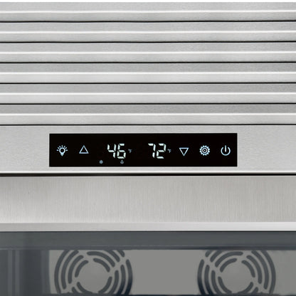 FORNO Abruzzo 48-Inch Dual Zones Wine Cellar, 102 Bottles, 24 cu. ft., Green Acrylic Holders & Black Shelves FORNO