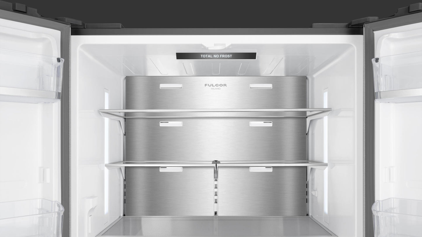 Fulgor Milano 36 Inch Counter Depth French Door Refrigerator Stainless Steel