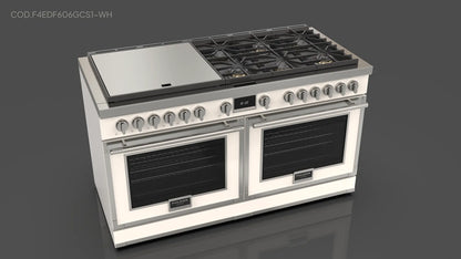 Fulgor Milano F4EDF606GCS1-WH 60-inch EVOQUE hybrid range in white