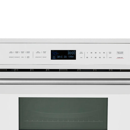 FORNO 2-Piece Kitchen Bundle - 30" White Single Wall Oven (1333-30), 30" White Microwave (3093-30) FORNO