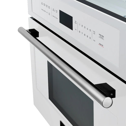 FORNO 2-Piece Kitchen Bundle - 30" White Single Wall Oven (1333-30), 30" White Microwave (3093-30) FORNO