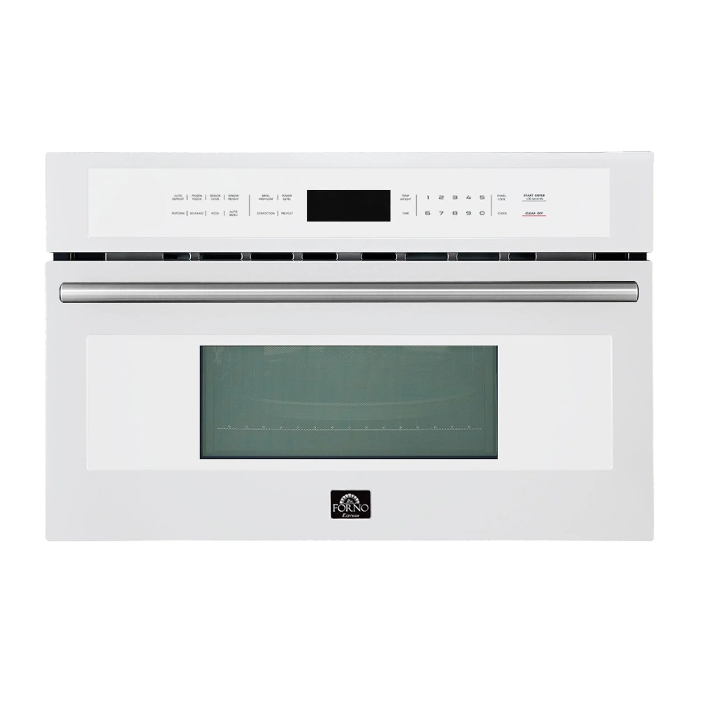 FORNO 2-Piece Kitchen Bundle - 30" White Single Wall Oven (1333-30), 30" White Microwave (3093-30) FORNO