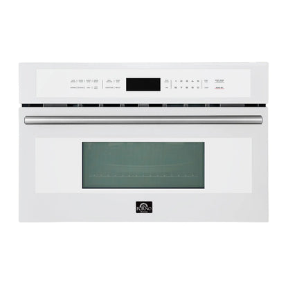 FORNO 2-Piece Kitchen Bundle - 30" White Single Wall Oven (1333-30), 30" White Microwave (3093-30) FORNO