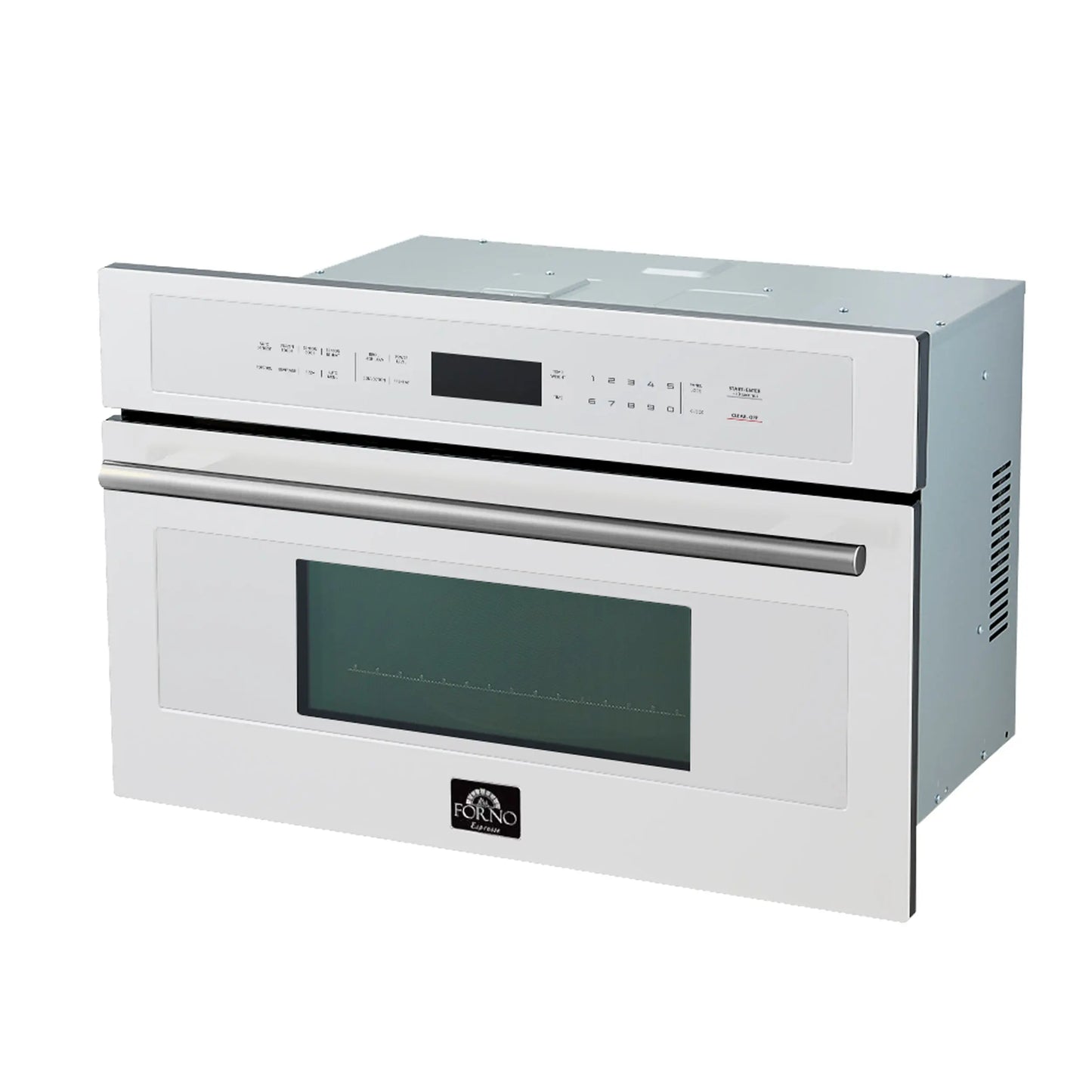 FORNO 2-Piece Kitchen Bundle - 30" White Single Wall Oven (1333-30), 30" White Microwave (3093-30) FORNO