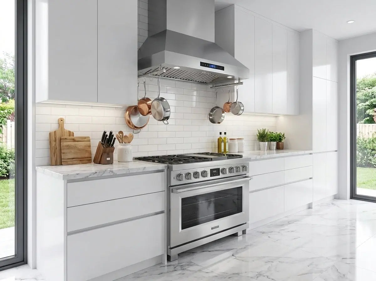 Forno Venezia 30 Inch Wall-Mounted Range Hood with Touch Controls and Baffle Filters FORNO