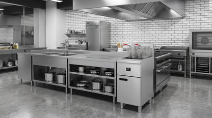 Forno Commerciale Natural Gas Deep Fryer, 4 Burners 120,000 BTU, 50 lbs Oil Capacity FORNO
