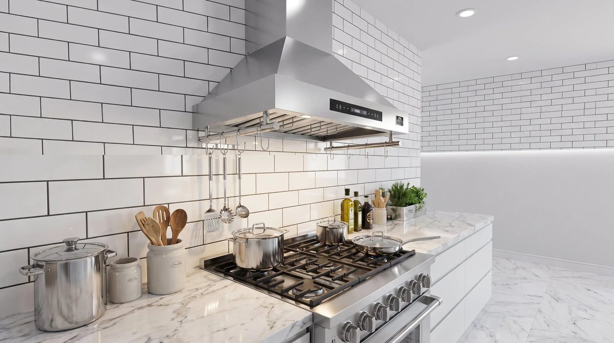 Forno Venezia 30 Inch Wall-Mounted Range Hood with Touch Controls and Baffle Filters FORNO