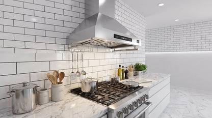 Forno Venezia 30 Inch Wall-Mounted Range Hood with Touch Controls and Baffle Filters FORNO