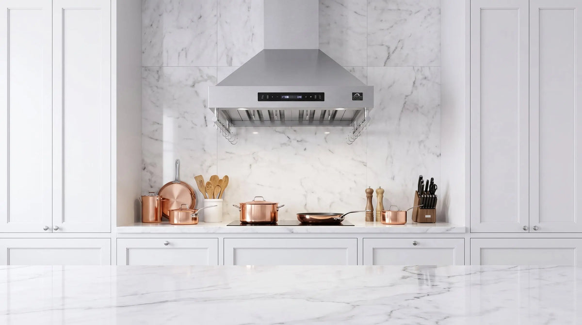 Forno Venezia 30 Inch Wall-Mounted Range Hood with Touch Controls and Baffle Filters FORNO