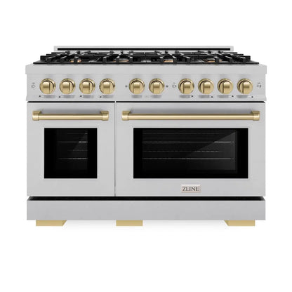 https://cdn.shopify.com/s/files/1/0596/2504/6223/files/zline--select--satin--stainless--steel--dual--fuel--range--autograph--edition--champagne--bronze--HDRSZ-48-CB--front.jpg?v=1770243629