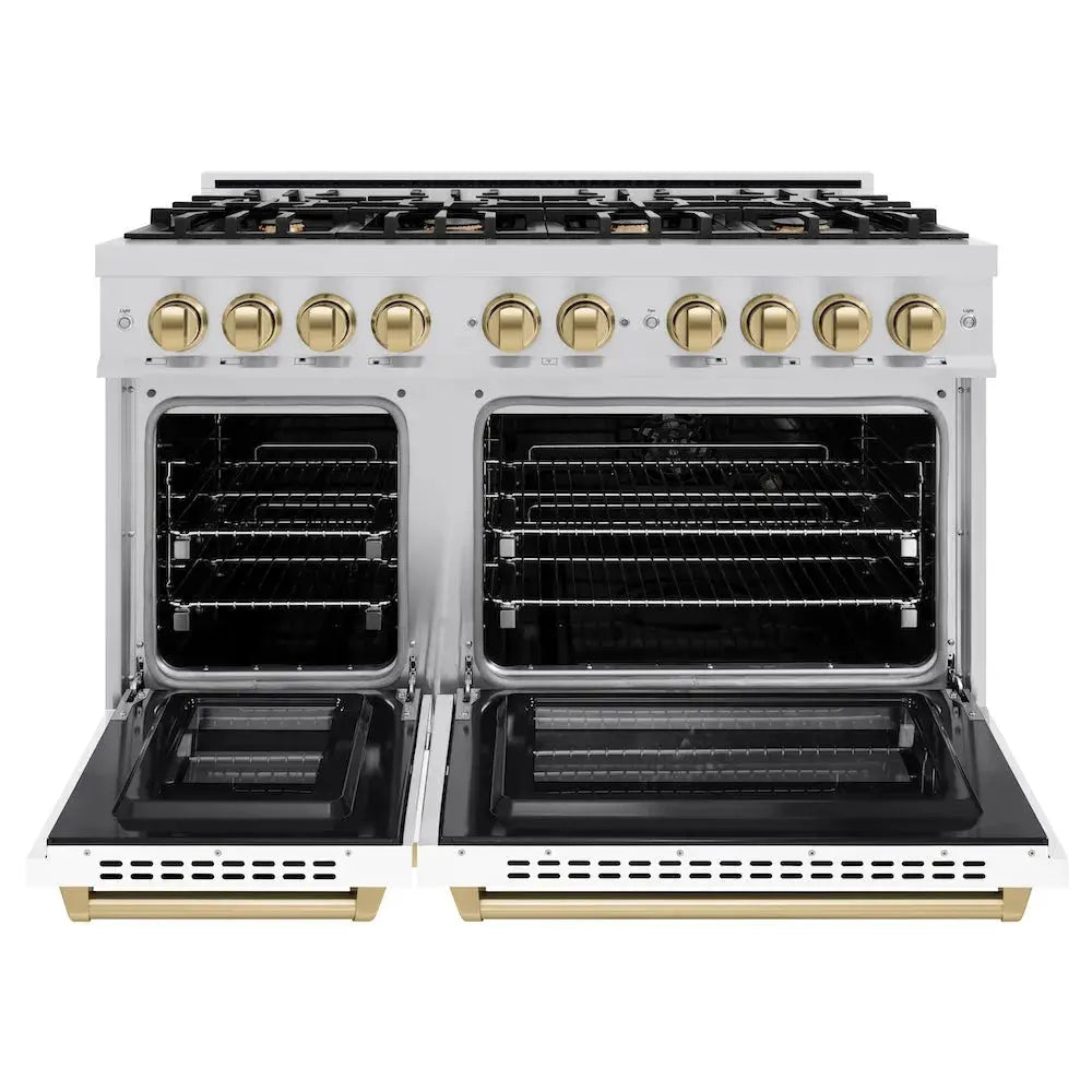 https://cdn.shopify.com/s/files/1/0596/2504/6223/files/zline--select--satin--stainless--steel--dual--fuel--range--autograph--edition--champagne--bronze--HDRSZ-WM-48-CB--front--open.webp?v=1770241438
