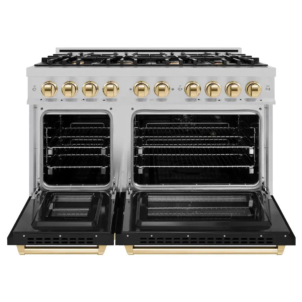 https://cdn.shopify.com/s/files/1/0596/2504/6223/files/zline--select--satin--stainless--steel--gas--range--autograph--edition--polished--gold--HDRSZ-BLM-48-G--front--open.webp?v=1770242649