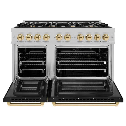 https://cdn.shopify.com/s/files/1/0596/2504/6223/files/zline--select--satin--stainless--steel--gas--range--autograph--edition--polished--gold--HDRSZ-BLM-48-G--front--open.webp?v=1770242649