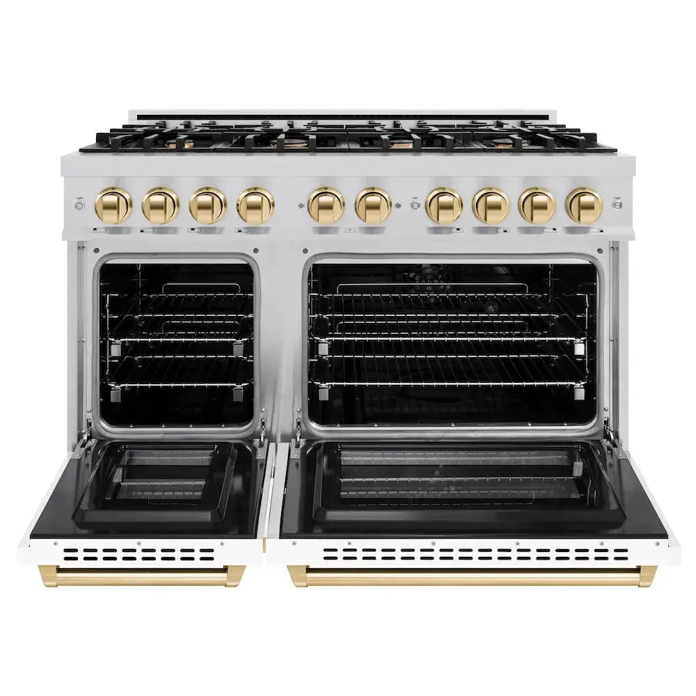 https://cdn.shopify.com/s/files/1/0596/2504/6223/files/zline--select--satin--stainless--steel--gas--range--autograph--edition--polished--gold--HDRSZ-WM-48-G--front--open.webp?v=1770244229