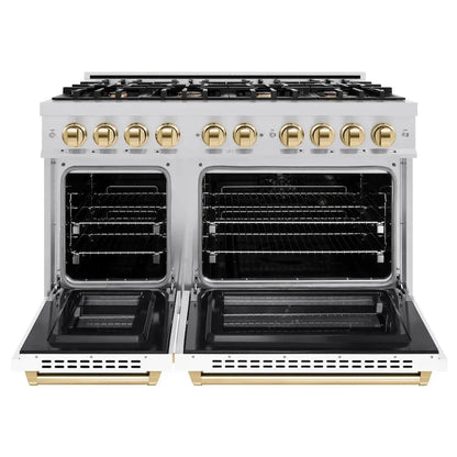 https://cdn.shopify.com/s/files/1/0596/2504/6223/files/zline--select--satin--stainless--steel--gas--range--autograph--edition--polished--gold--HDRSZ-WM-48-G--front--open.webp?v=1770244229